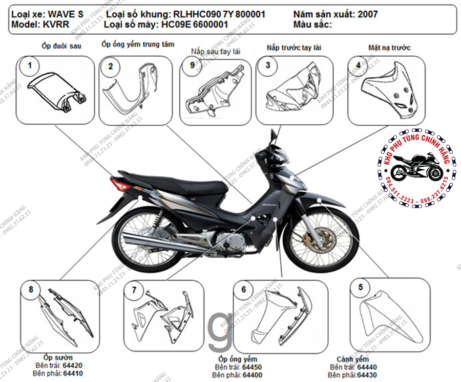 Wave S 100 Thái Lan đời 2007  10900000đ  Nhật tảo