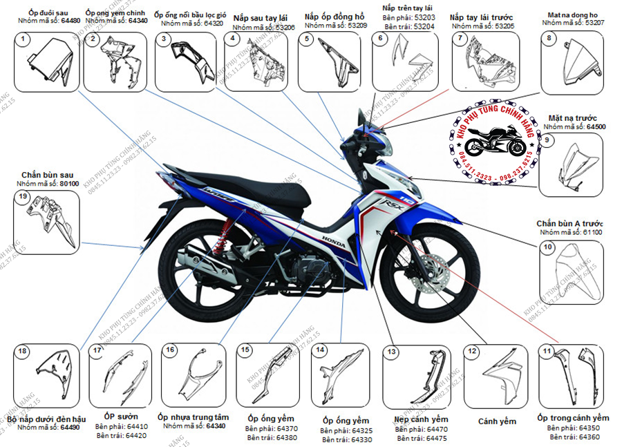 Bộ hơi xi lanh  pistong  xéc măng xe Wave RSX 110 Wave 110 chế cơ  Phụ  tùng xe máy