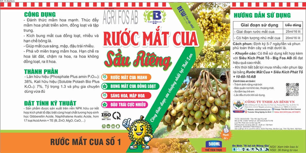 RƯỚC MẮT CUA SẦU RIÊNG – AGRI FOS AB