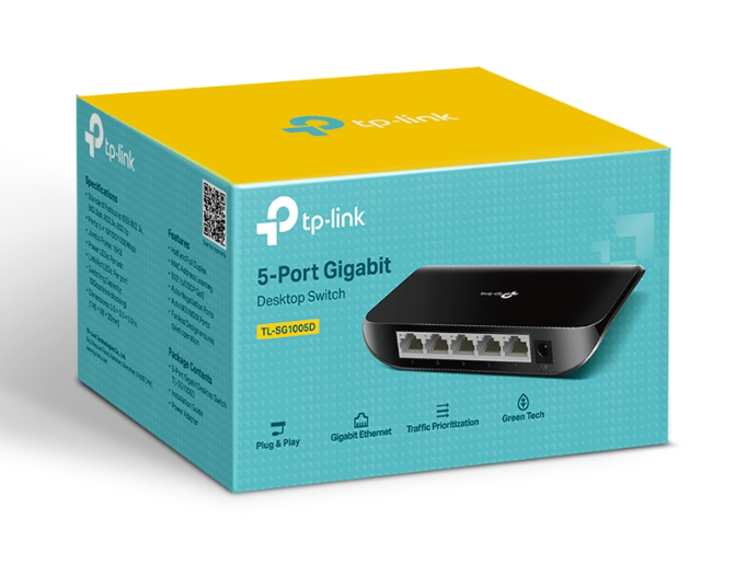 Switch TP Link  TL-SG1005D -- 5P/1GB; 24T