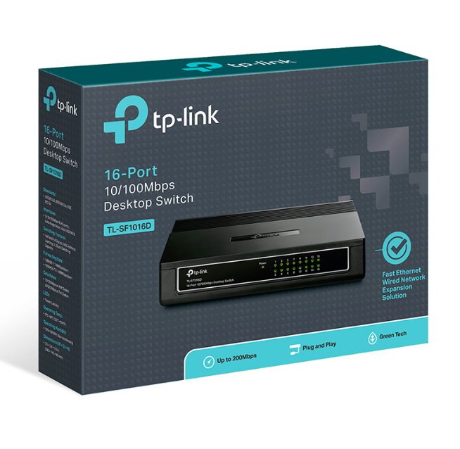 Switch TP-LINK_TL-SF1016D --> 16P/100; 24T