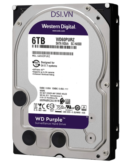 Ổ cứng 6TB Western Digital  Purple (Tím)- WD62PURX; 36T