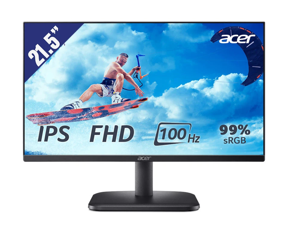 Màn hình (LCD) ACER EK221Q E3 21.5INCH/1920X1080@100Hz/IPS/VGA/HDMI/LED/ĐEN; 24T