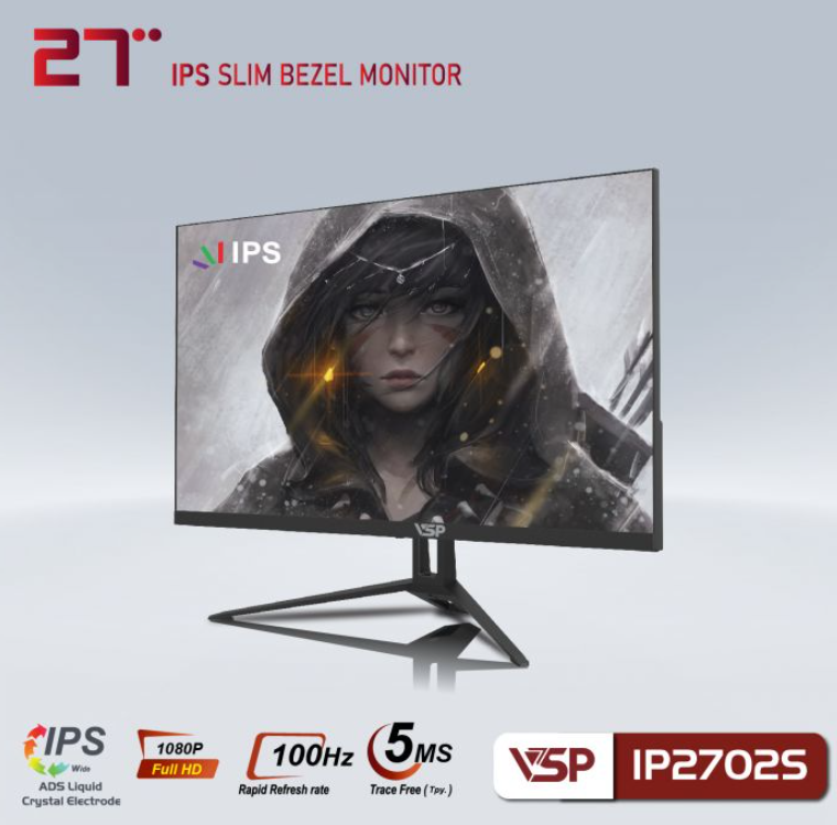 Màn hình VSP IP2702S (27 INCH/FHD/IPS/100HZ/5MS/VGA,HDMI); 24T