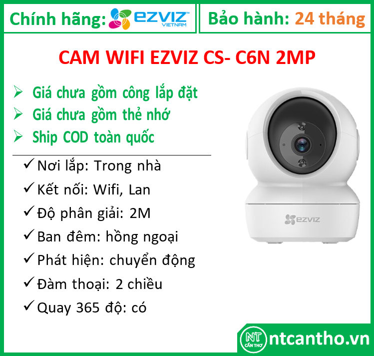 Camera wifi EZVIZ CS- C6N - (1080P ) ; 24T