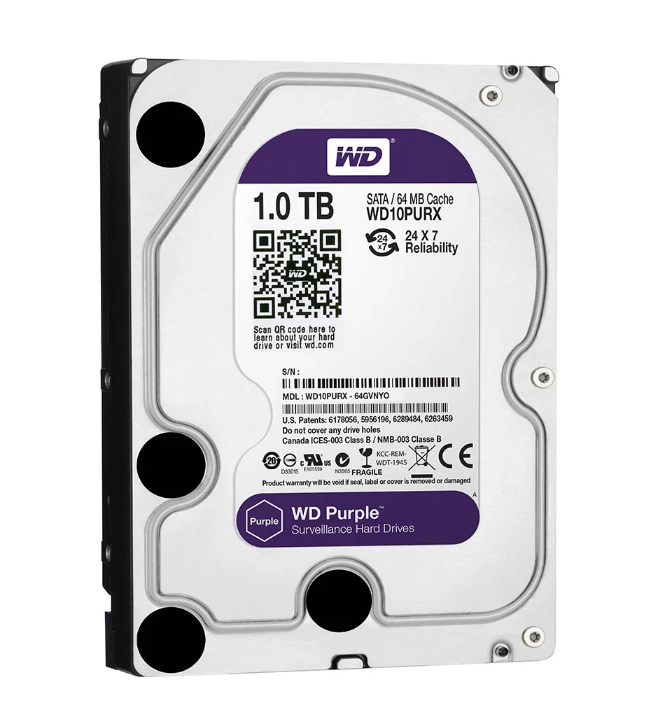 HDD 1TB Western Digital Purple (Tím); 24T