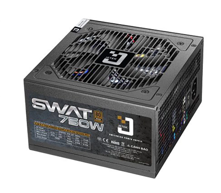 NGUỒN MÁY TÍNH JETEK SWAT 750 750W (80 PLUS BRONZE / MÀU ĐEN); 36T