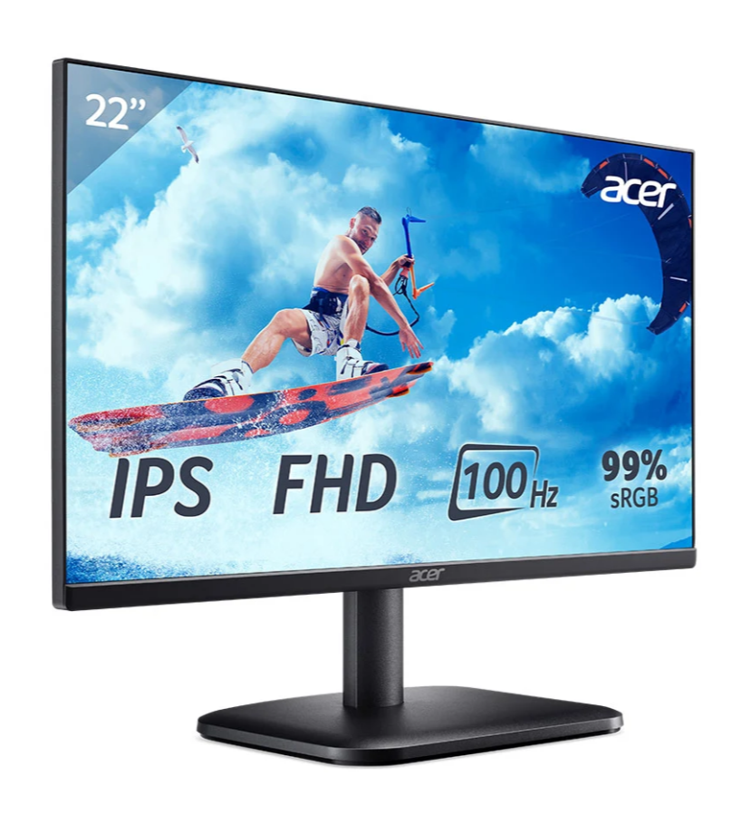 Màn hình (LCD) ACER EK221Q E3 21.5INCH/1920X1080@100Hz/IPS/VGA/HDMI/LED/ĐEN; 24T