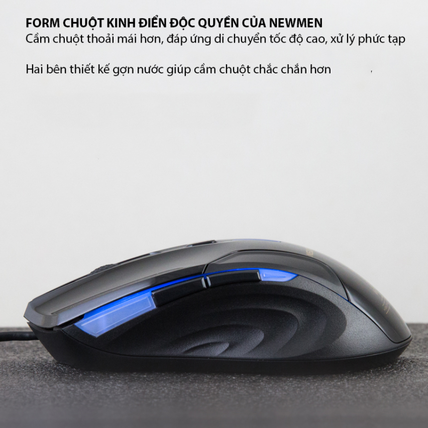 CHUỘT GAMING CÓ DÂY NEWMEN N5000S BLACK (LED, SILENT SWITCH); 12T