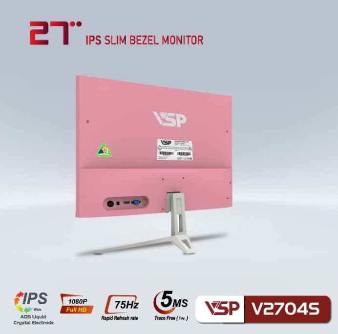 Màn hình VSP V2704S Hồng (27 INCH/FHD/IPS/75HZ/5MS/VGA,HDMI); 24