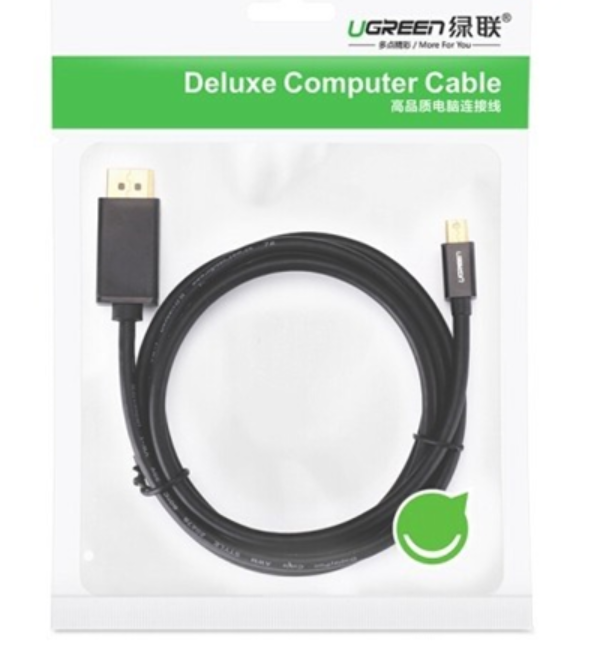 Cáp dữ liệu Mini DisplayPort--->DisplayPort màu đen dài 1.5cm Ugreen (10477); 06T