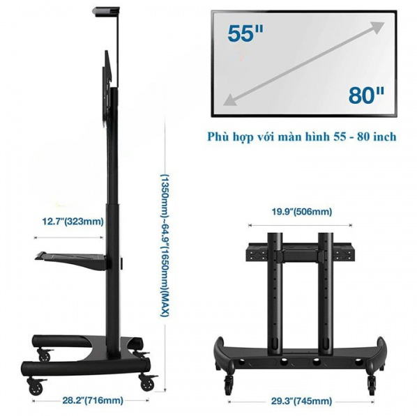 Giá treo tivi di động AVA1800-70-1P (55'-90'); 12T