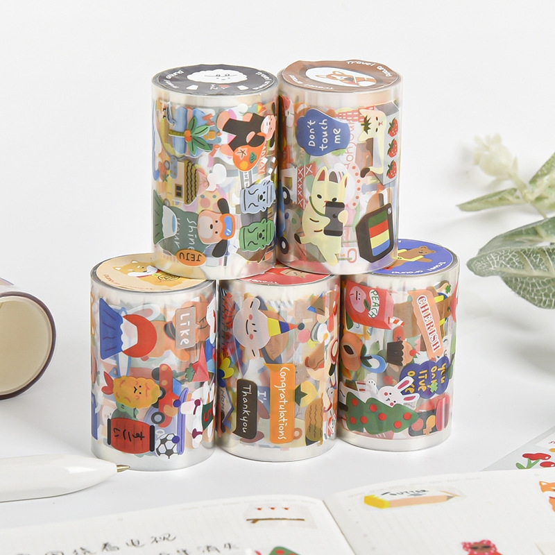 Cuộn washi tape MgCity Marshmallows size 55cm x 3m sticker hình dán  confetti polcos trang trí sổ tay  BSW092 Bona Station