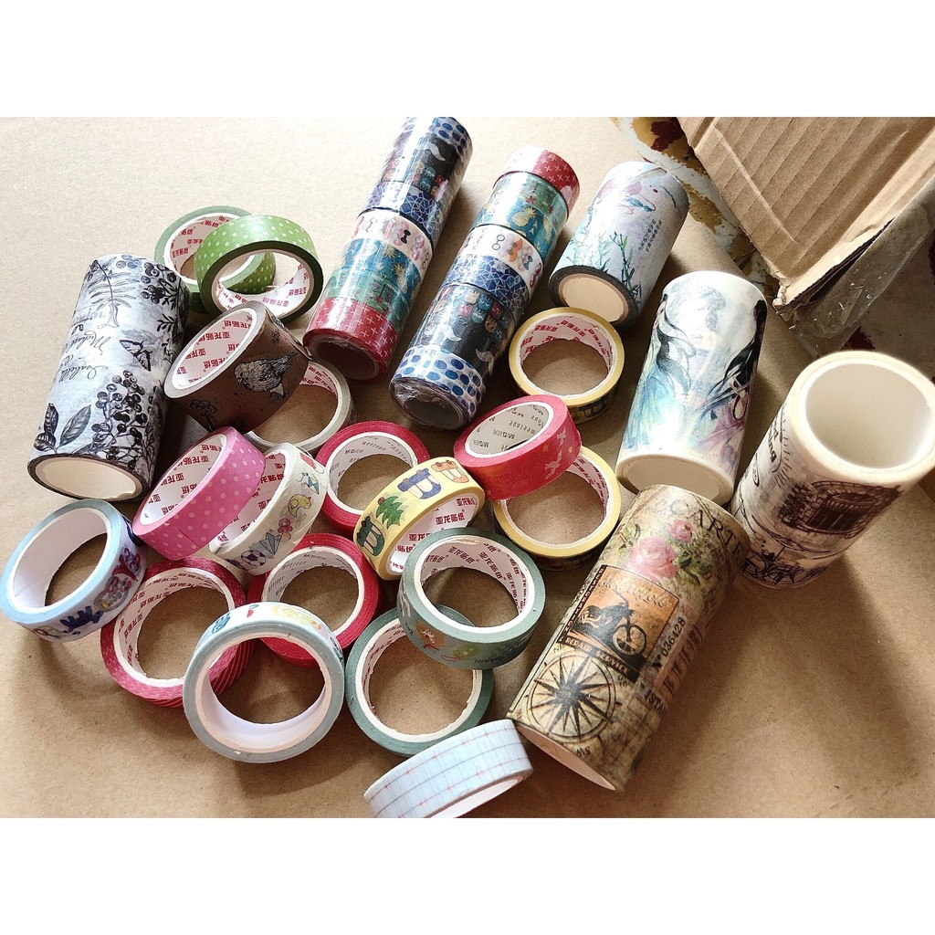 LINK 2 ) Băng dính Washi Tape cổ trang, hoạt hình, line vitage ...