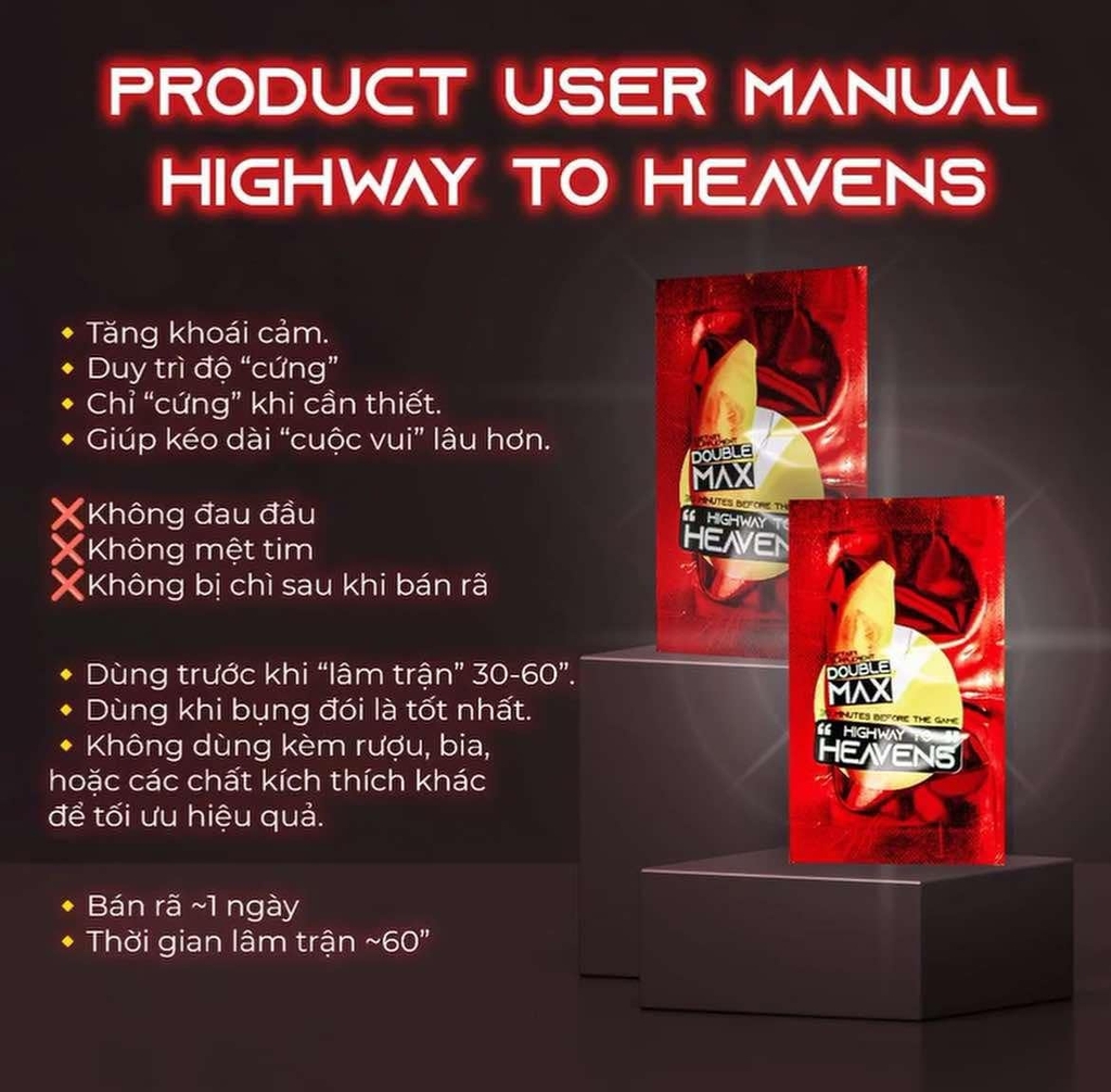 Viên uống tăng sinh lực, cương dương đến 60phút HIGHWAY TO HEAVENS