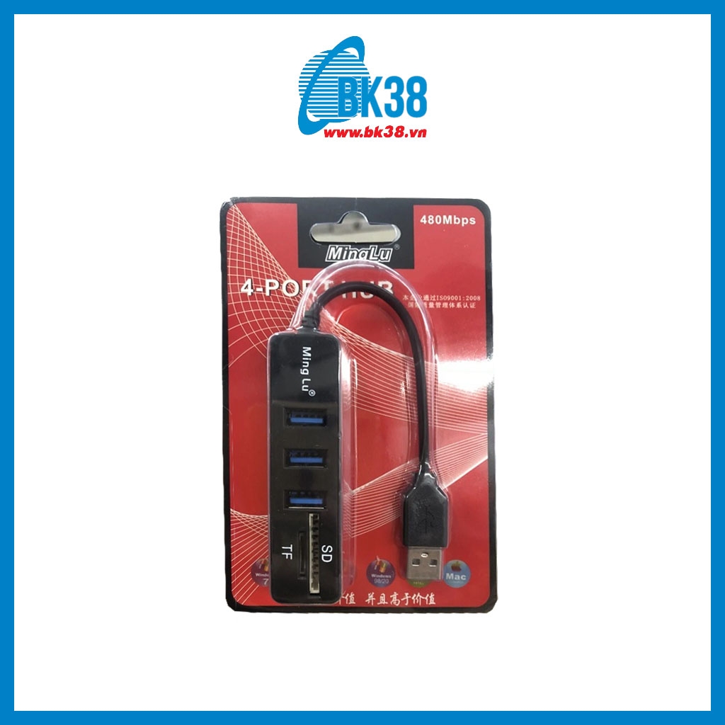 Bộ chia cổng USB 3.0 1 ra 3 cổng Minglu - BK38