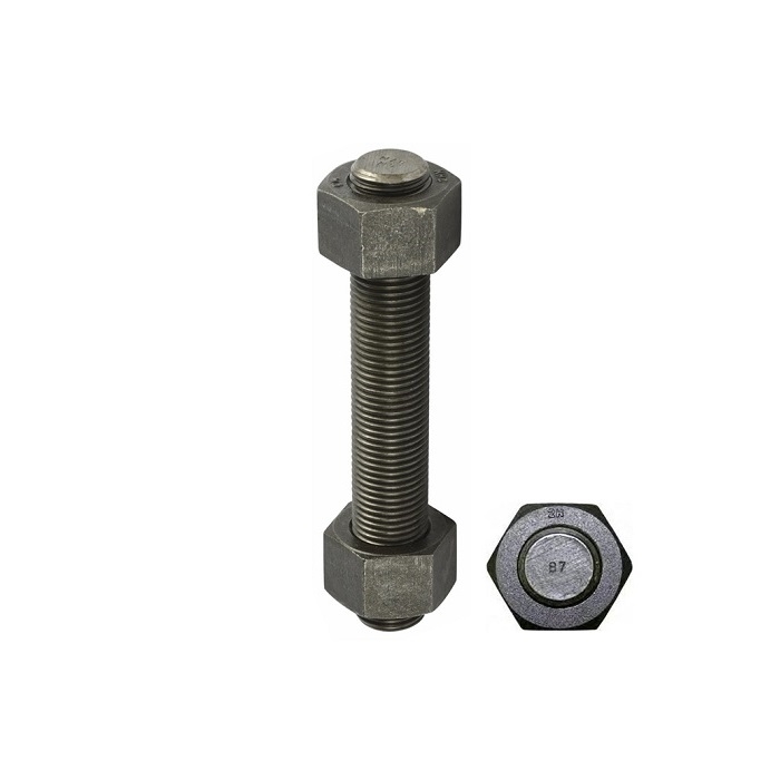 Ty ren (Stud bolt) ASTM A193 B7 đen mộc, size: 1-1/8''