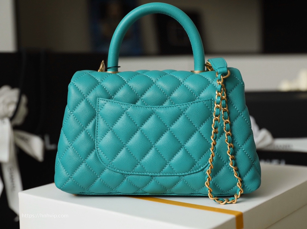 Chanel Green Coco Handle Bag at 1stDibs