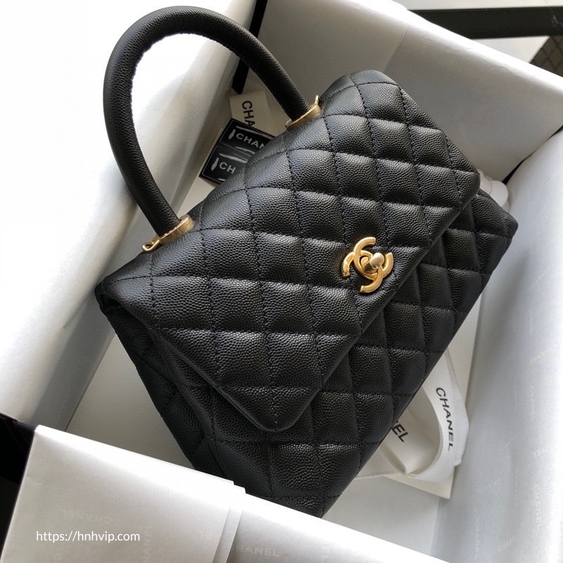 Flap bag with top handle Lambskin black  Fashion  CHANEL