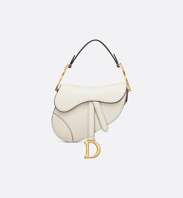 Mini Saddle Bag with Strap Black Grained Calfskin  DIOR US