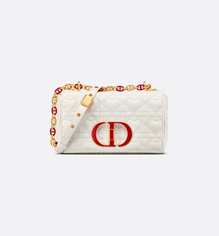 Dior Caro Colle Noire Clutch with Chain Latte Cannage Lambskin  DIOR PT