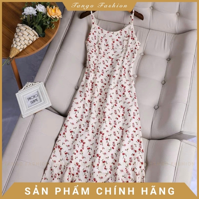 Đầm maxi hai dây hoa nhí vintage thắt nơ vai tiểu thư có cup đệm ngực siêu  xinh, Váy kiểu nữ xòe nhẹ đi biển dáng dài rẻ đẹp - So Sánh