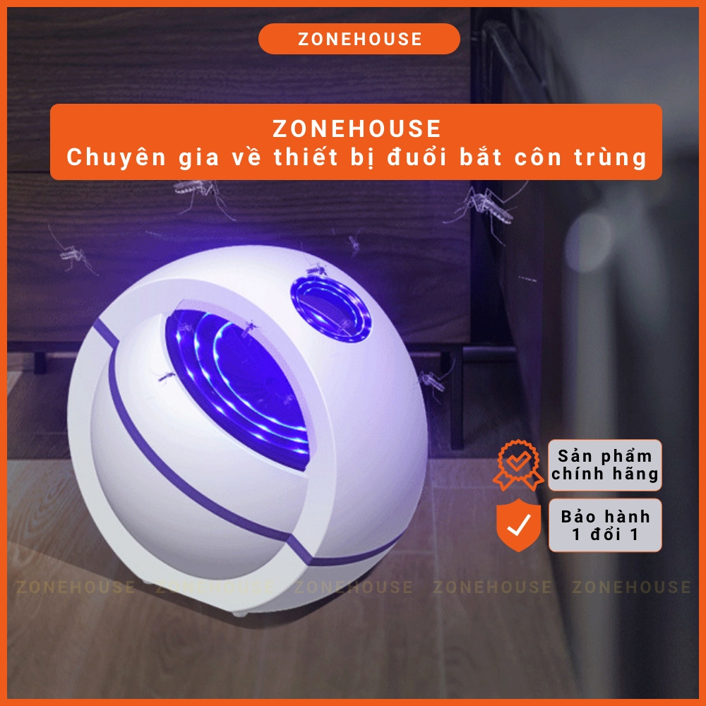 Đèn bắt muỗi hình quả cầu ZONEHOUSE, chất liệu cao cấp, xoay 360 ...