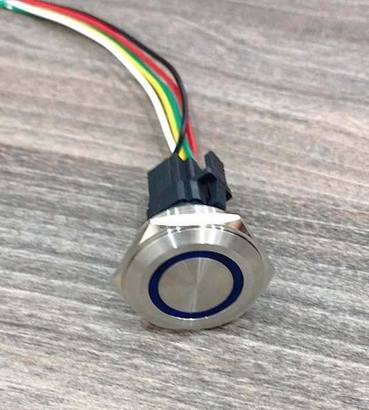 Công tắc 30mm kim loại LED tròn 12V~24V chống nước -Nhấn nhả