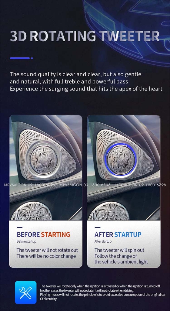 Loa Xoay 3D Burmester Led 64 Màu Cột A cho xe Mercedes-Benz C-Class, GLC-Class, E-Class, S-Class