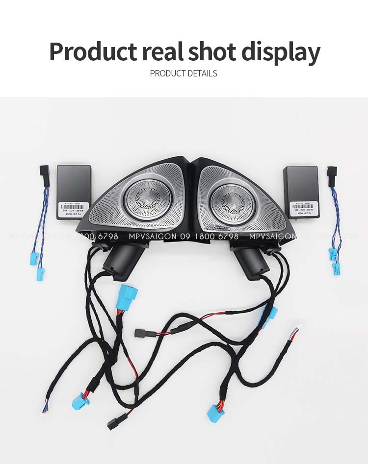 Loa Xoay 3D Burmester Led 64 Màu Cột A cho xe Mercedes-Benz C-Class, GLC-Class, E-Class, S-Class