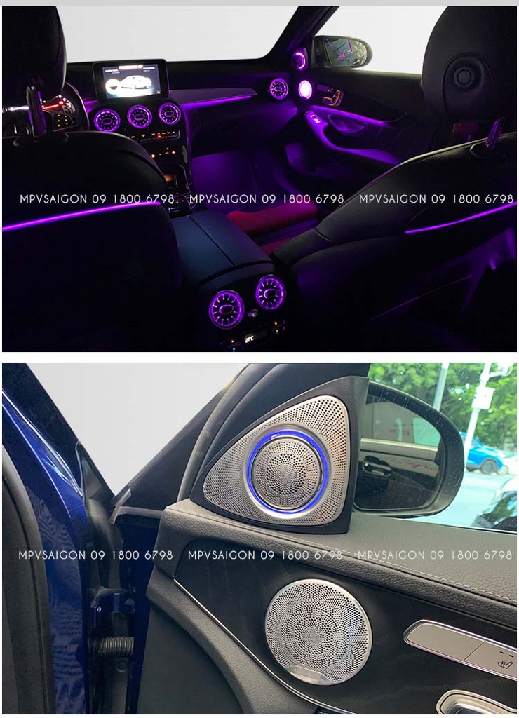 Loa Xoay 3D Burmester Led 64 Màu Cột A cho xe Mercedes-Benz C-Class, GLC-Class, E-Class, S-Class