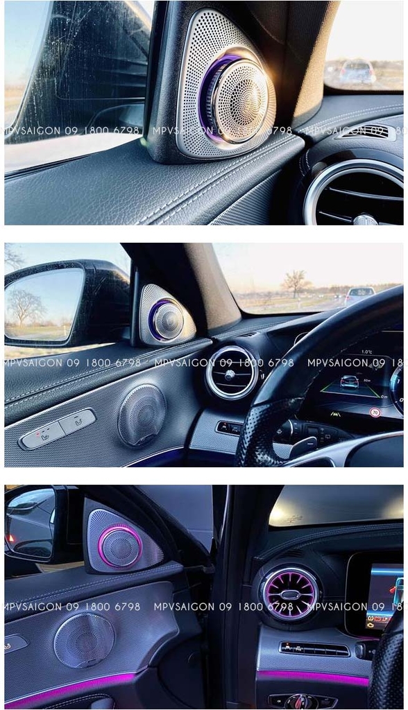 Loa Xoay 3D Burmester Led 64 Màu Cột A cho xe Mercedes-Benz C-Class, GLC-Class, E-Class, S-Class