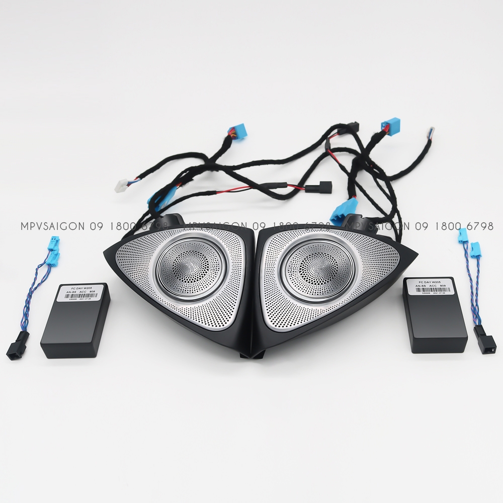 Loa Xoay 3D Burmester Led 64 Màu Cột A cho xe Mercedes-Benz C-Class, GLC-Class, E-Class, S-Class