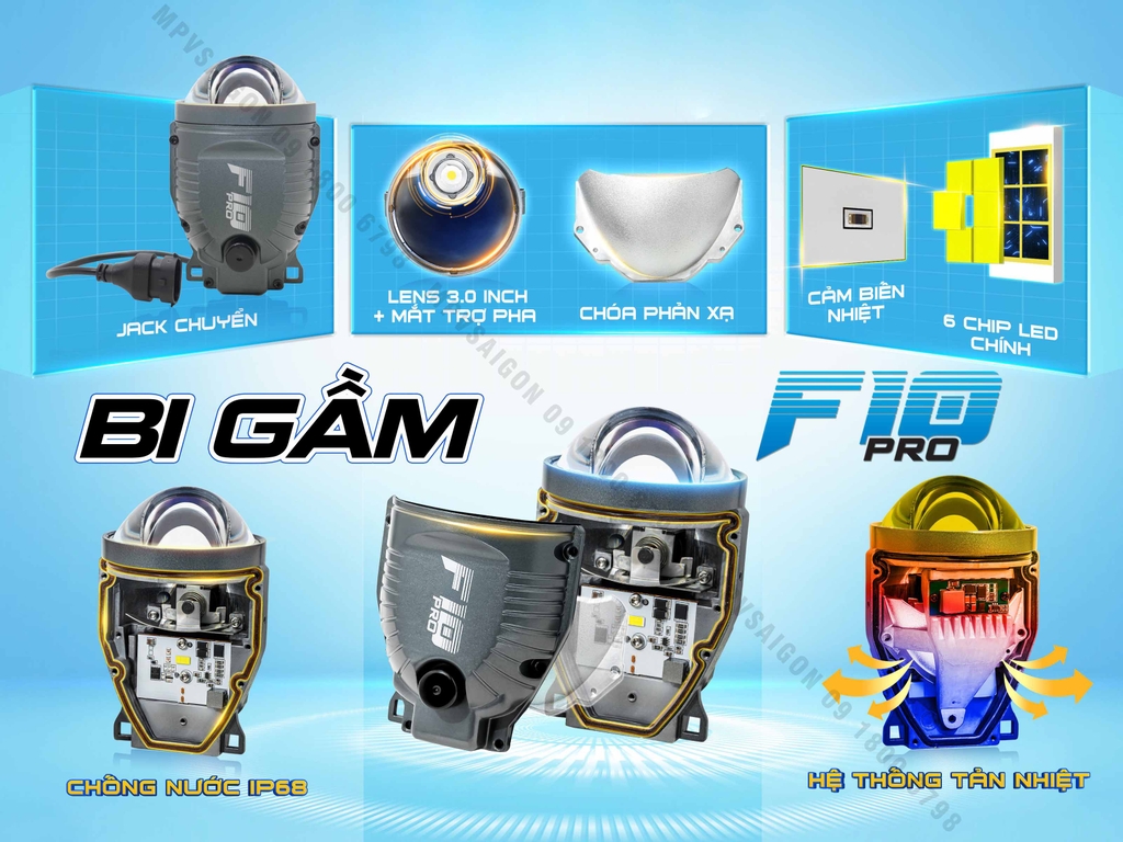 BI GẦM X-LIGHT F10 PRO 3 NHIỆT MÀU