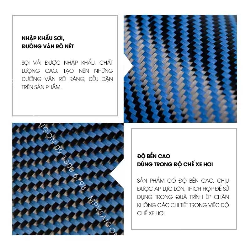 Vải carbon fiber 3K dệt cho nội thất ô tô C07