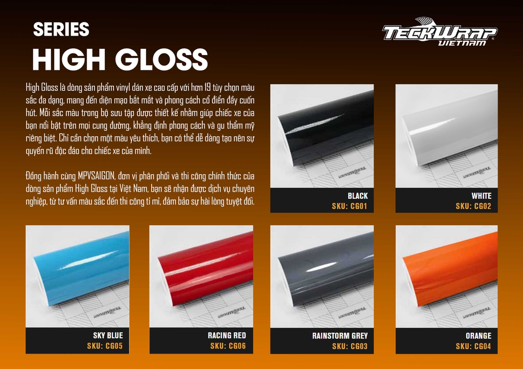 BẢNG MÀU WRAP XE TECKWRAP MỸ TẠI MPVSAIGON
