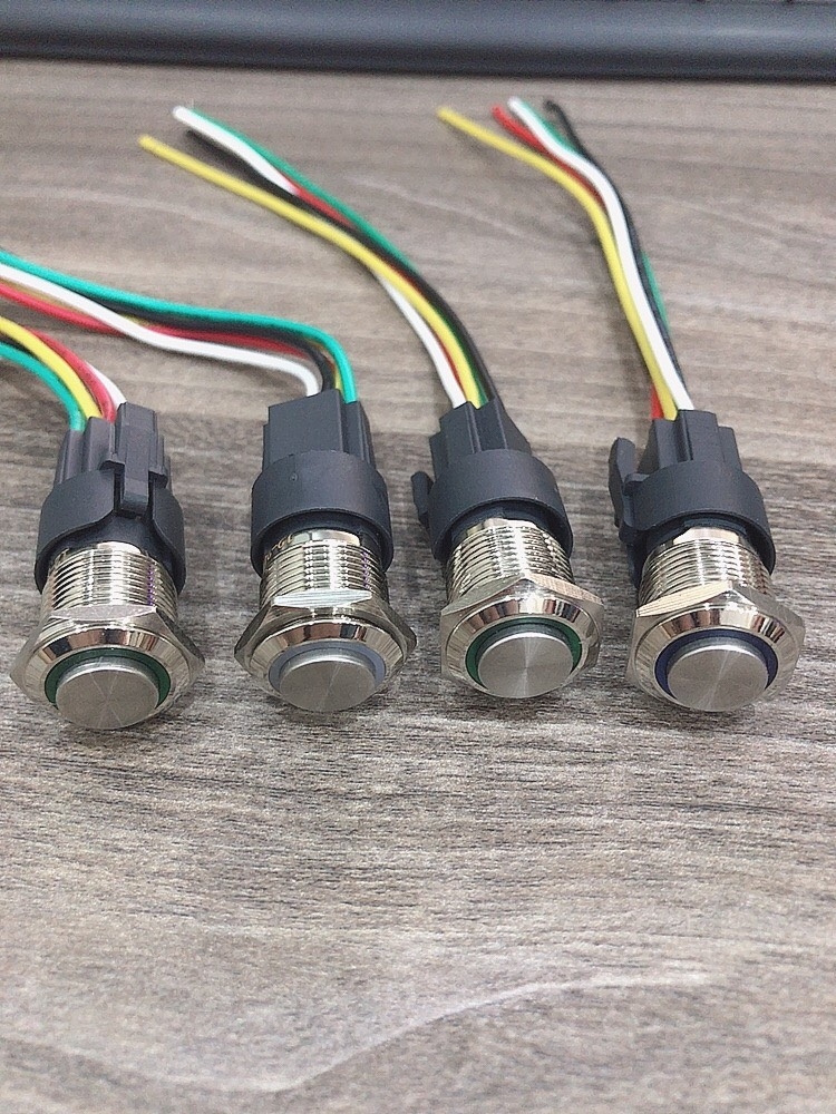 Công tắc LED 12mm đầu cao 12V 24V Nhấn nhả