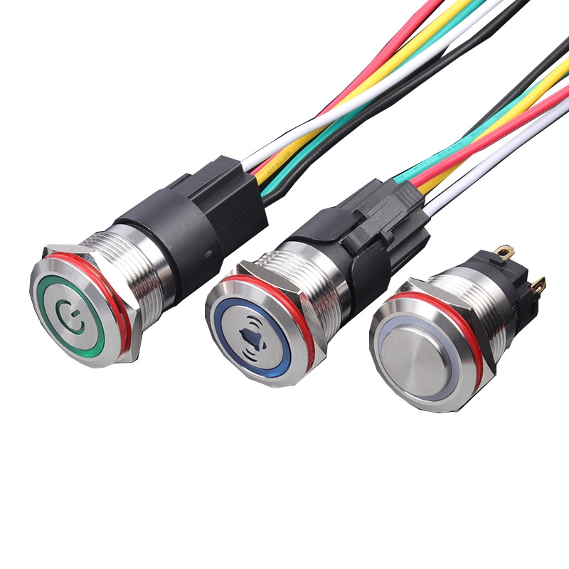 Công tắc 16mm LED nguồn chân dài