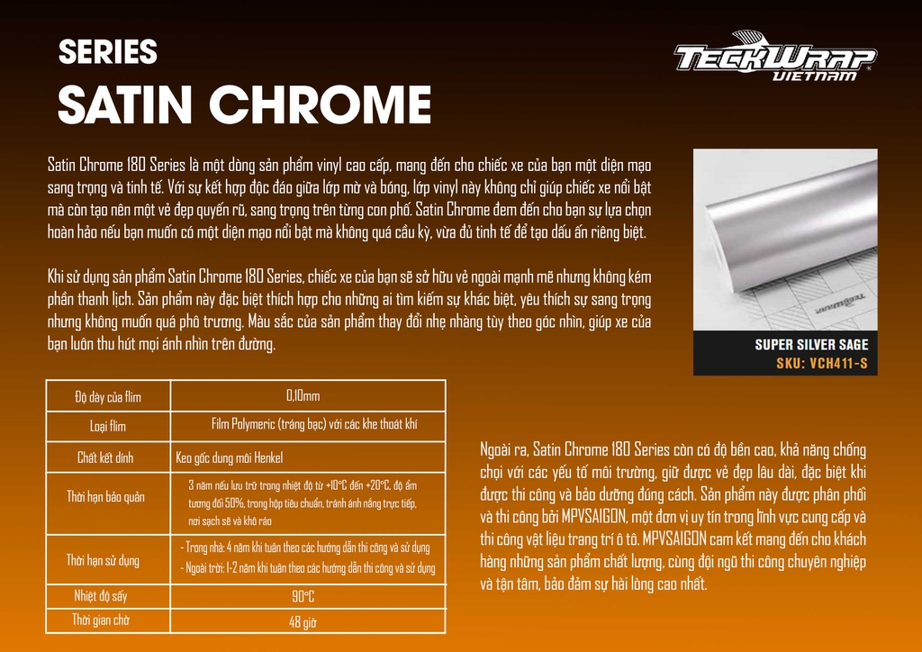 BẢNG MÀU WRAP XE TECKWRAP MỸ TẠI MPVSAIGON