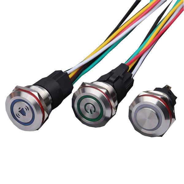 Công tắc 22mm LED tròn- chân giắc