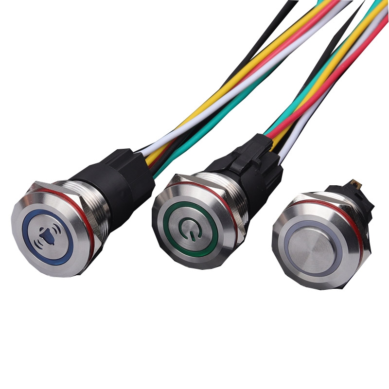 Công tắc 22mm LED tròn chân dài