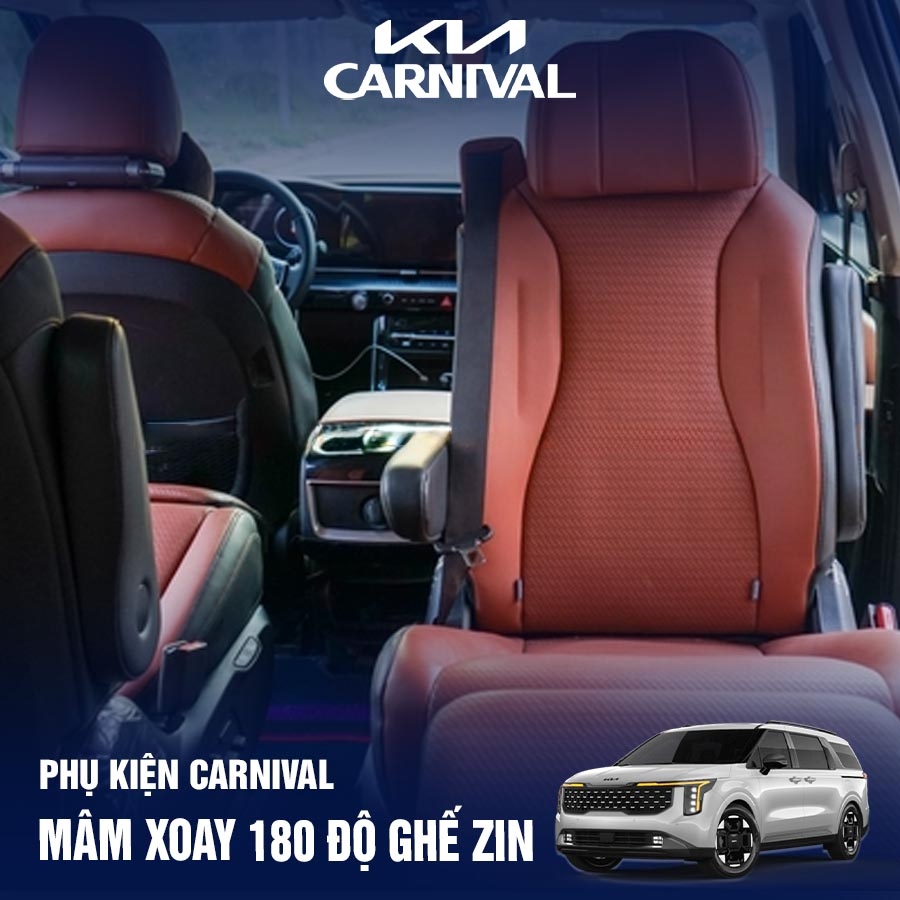 Lắp đặt mâm xoay 180 cho ghế zin xe KIA Carnival 2024 2025 - Lắp đặt ghế xoay 180 tại Sài Gòn