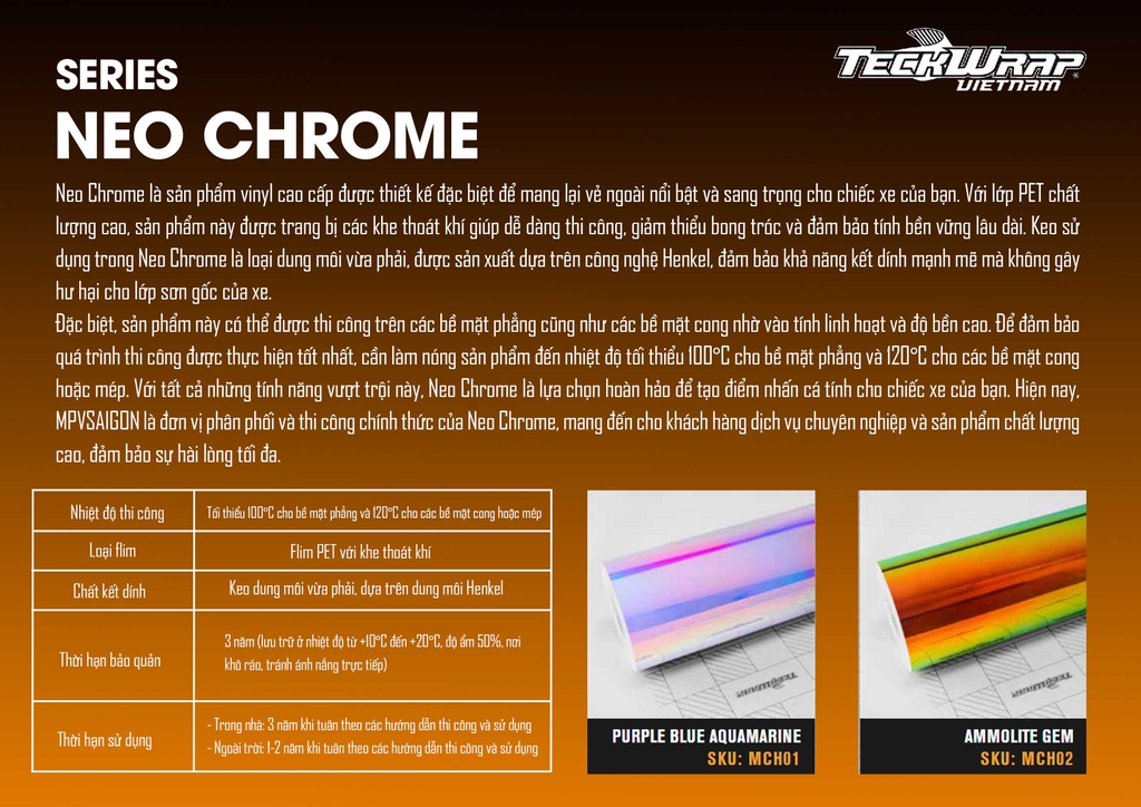 BẢNG MÀU WRAP XE TECKWRAP MỸ TẠI MPVSAIGON