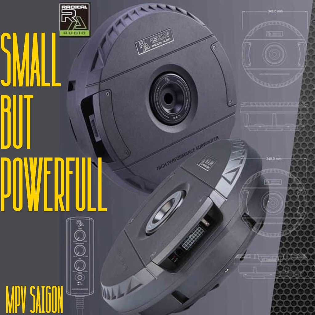 LOA SUB WOOFER đặt hốc bánh sơ cua RADICAL RA-11: nhỏ gọn mà uy lực