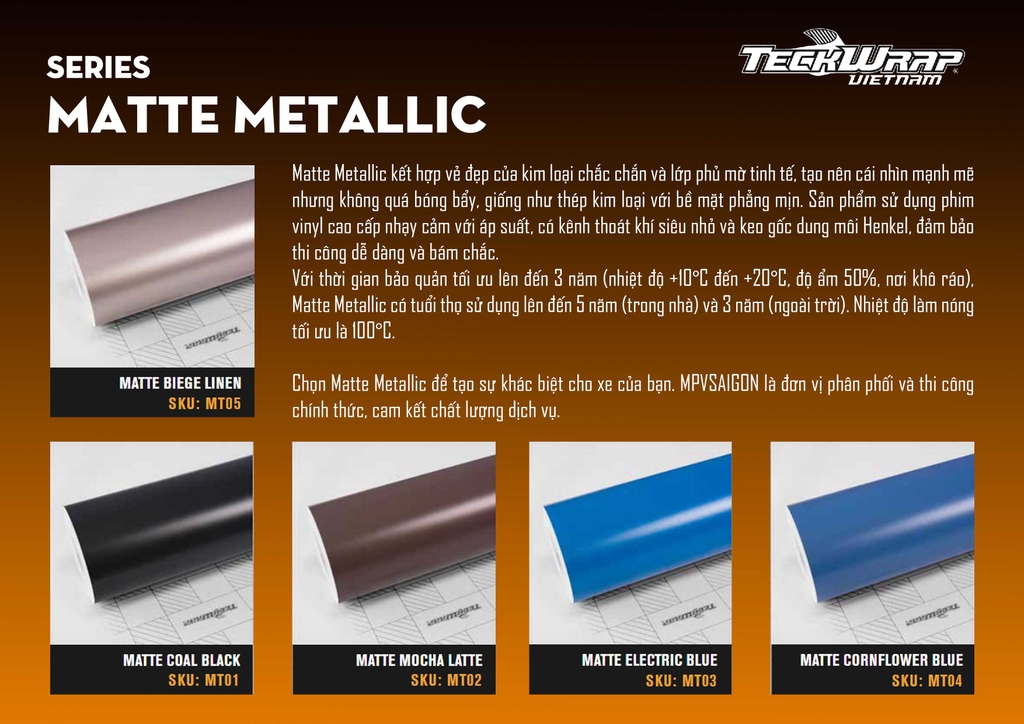 BẢNG MÀU WRAP XE TECKWRAP MỸ TẠI MPVSAIGON
