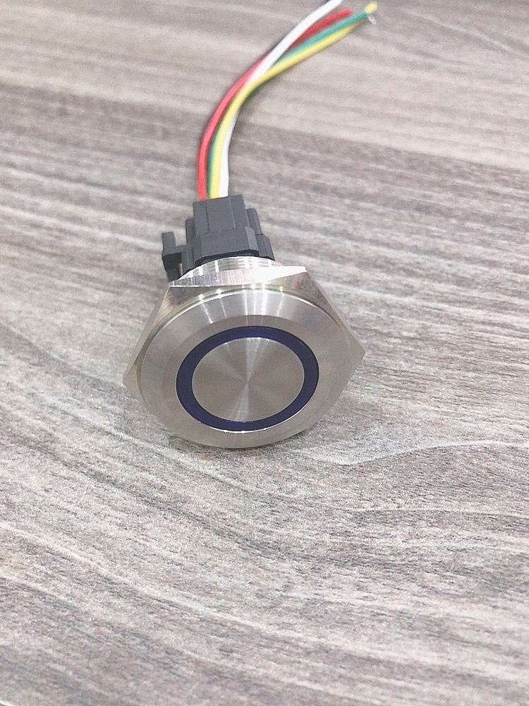 Công tắc 30mm kim loại LED tròn 12V~24V chống nước -Nhấn nhả