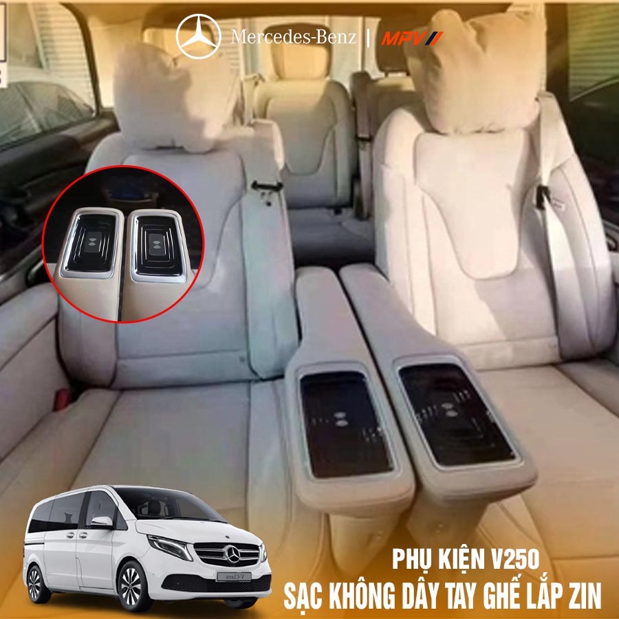 Sạc không dây tay ghế Mercedes Benz V250 V260 lắp zin- Benz V-class wireless charger
