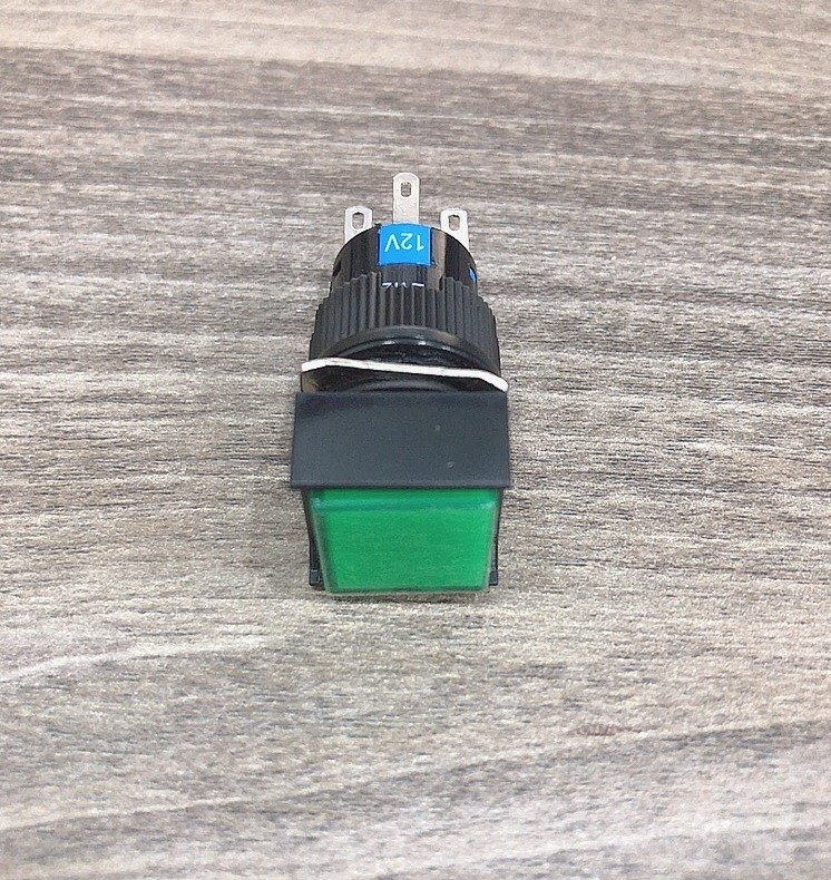 Công tắc 16mm nhựa vuông_ Nhấn khóa