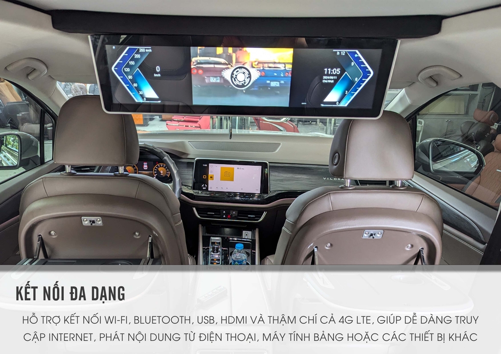 Màn hình trần xe hơi Android loại wide