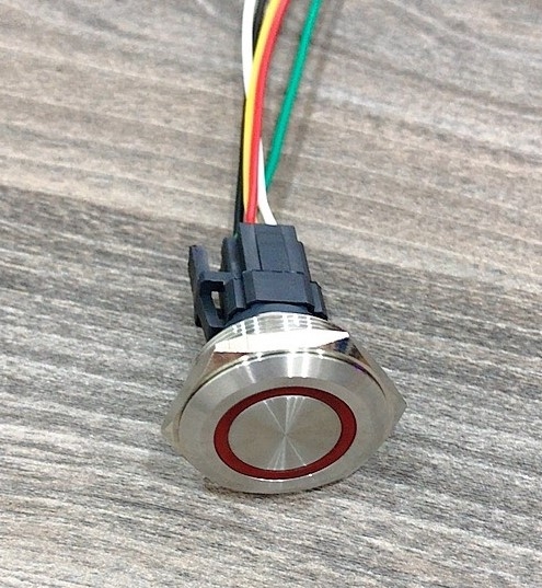 Công tắc 30mm kim loại LED tròn 12V~24V chống nước -Nhấn nhả